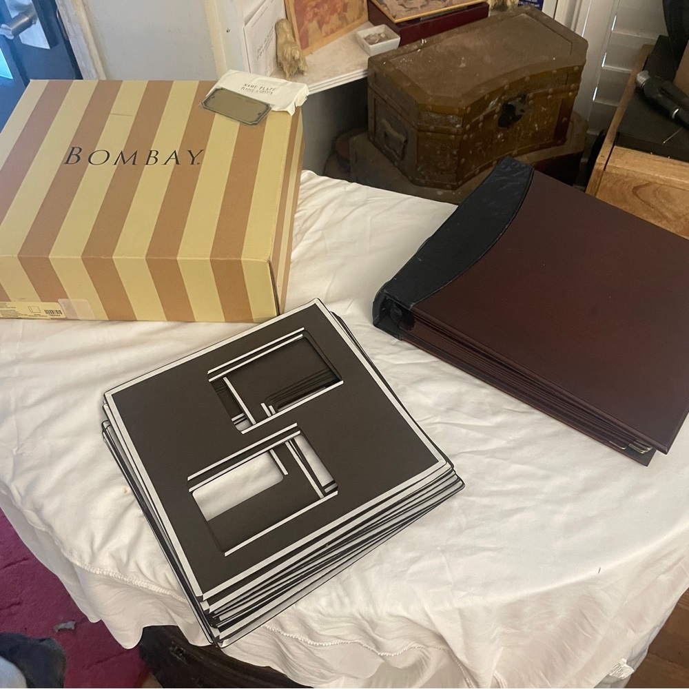 New Bombay Wood Picture Book with Metal Plate for Engraving